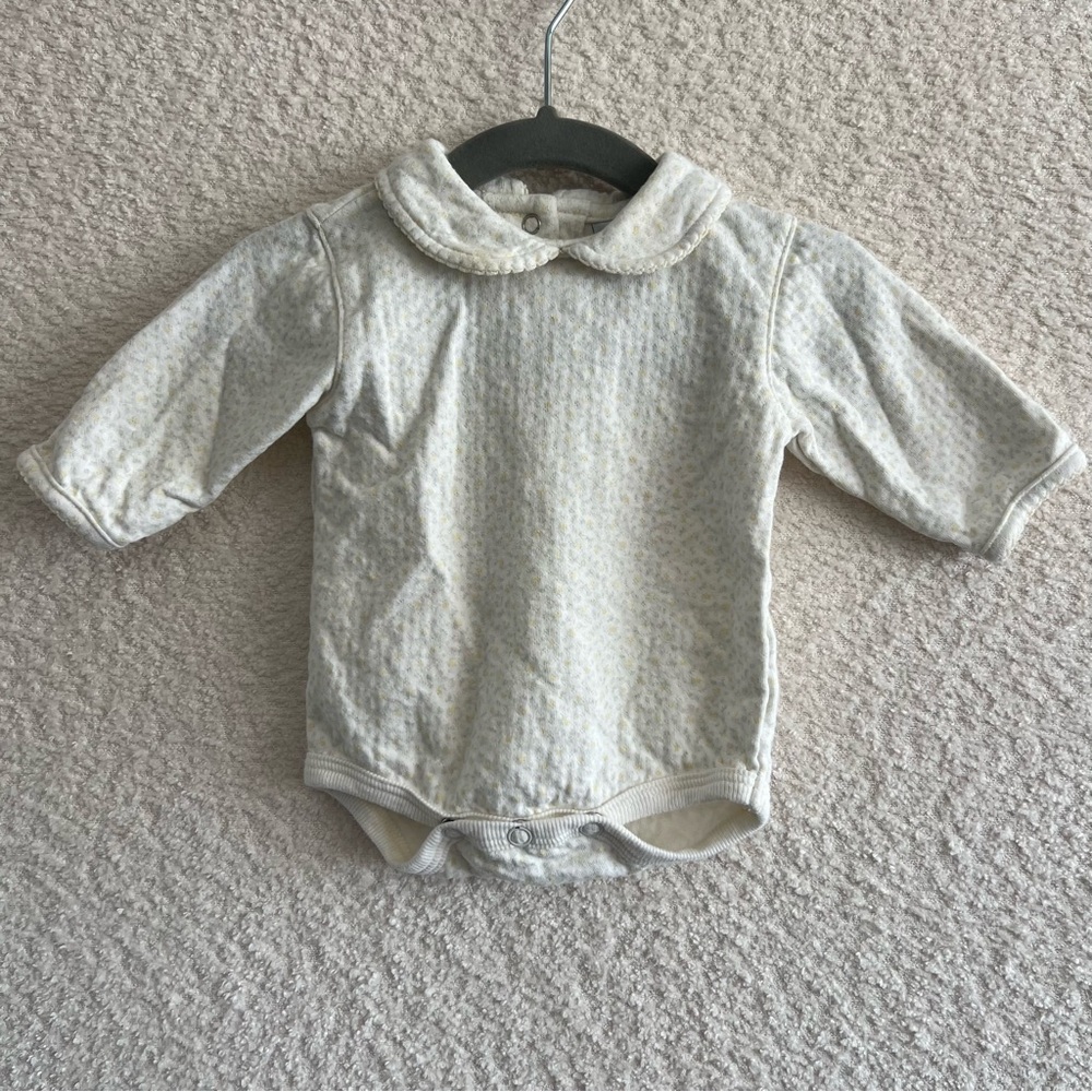 Lullaby Club Layette Vintage Retro Peter Pan Collar‎ Bodysuit Size Newborn
